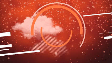 Poster - Puffy clouds, lines and circles with copy space