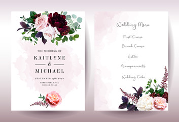 Wall Mural - Luxury fall flowers wedding vector bouquet cards