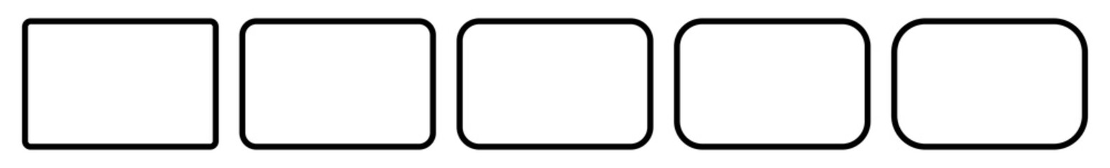 Wall Mural - rectangle icon black | rounded rectangles | blank box symbol | empty frame logo | button sign | isol