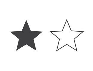 Poster - Star line icon set. Vector illustration in flat style