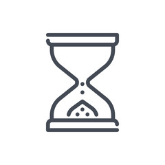 Poster - sand watch line icon. time hourglass vector outline sign.