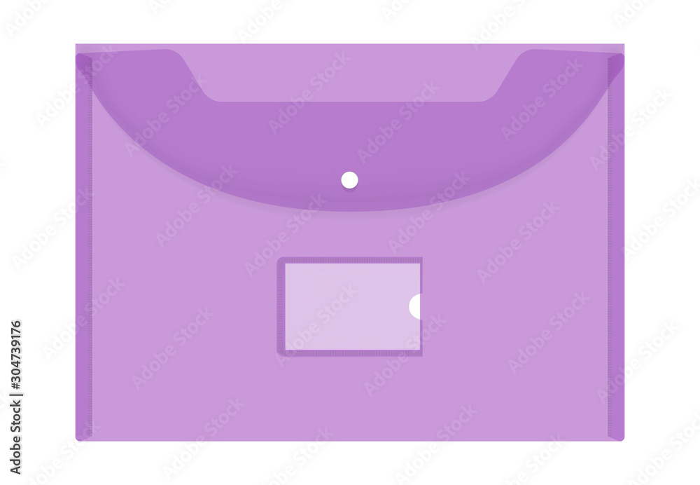 Transparent color plastic envelope folder with snap button and label ...