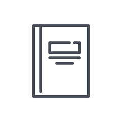 Fototapete - Exercise book line icon. Notebook vector outline sign.