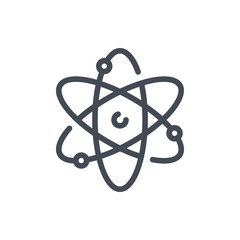 Poster - Atom line icon. Molecule vector outline sign.