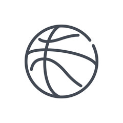 Poster - Basketball line icon. Sport ball vector outline sign.