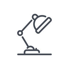 Poster - Table lamp line icon. Desk office lamp vector outline sign.