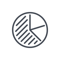 Poster - Pie chart line icon. Circle diagram vector outline sign.