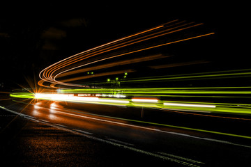 lights of cars with night