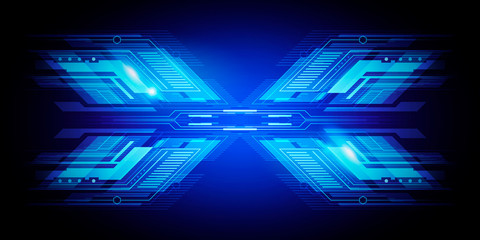 Aufkleber - Vector illustration abstract dark blue technology background. Modern X sci-fi concept.