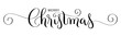 MERRY CHRISTMAS black vector brush calligraphy banner