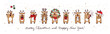 © ksugas - Christmas deers. Merry christmas and Happy New Year, funny holiday banner. Vector illustration.