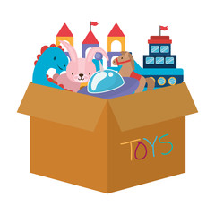 Poster - Isolated toys and box vector design