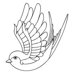 Sticker - swallow tattoo in traditional style