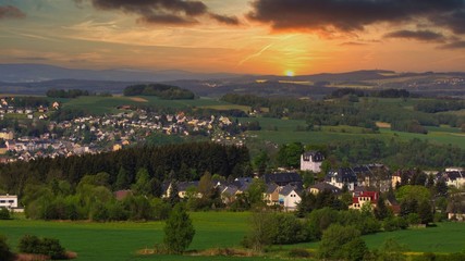 Wall Mural - sonnenuntergang in annaberg-buchholz