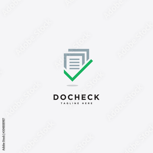 Fotomural Document check audit logo vector, file check icon vector
