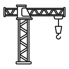Poster - Construction crane icon. Outline construction crane vector icon for web design isolated on white background
