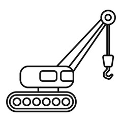 Poster - Excavator crane icon. Outline excavator crane vector icon for web design isolated on white background