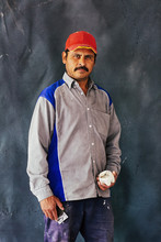 Studio Portrait Of Construction Worker