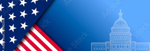 Fotografía Presidental election banner with USA symbols
