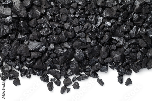 Fotografía Black Coal Isolated On White Background