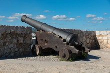 Ancient Bronze Cannon In Ibiza