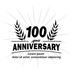 100 years logo. One hundred years anniversary vector and illustration design template.