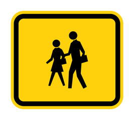 School Zone Symbol Sign Isolate on White Background,Vector Illustration