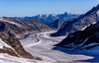 View towards Aletsch Glacier from Jungfraujoch (Top of Europe) in Switzerland