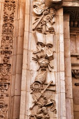 Wall Mural - Carved stone details of the Cathedral of Murcia