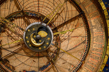 Wall Mural - an ancient clock with constellations