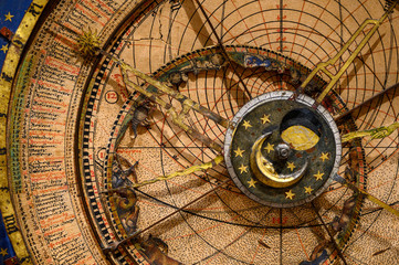 Wall Mural - an ancient clock with constellations