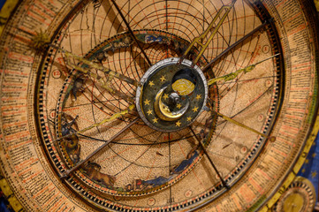 Wall Mural - an ancient clock with constellations