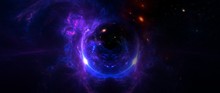 Black Hole, Science Fiction Wallpaper. Beauty Of Deep Space. Colorful Graphics For Background, Like Water Waves, Clouds, Night Sky, Universe, Galaxy, Planets, 
