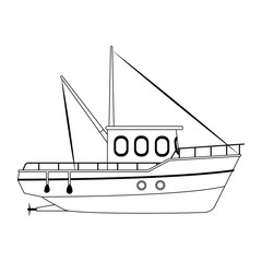 Wall Mural - fishing boat icon, flat design