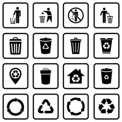 Fototapete - trash can icon vector design symbol