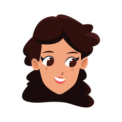 Sticker - happy adult woman face icon