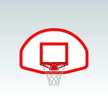 Fan Shape Basketball Backboard With Hoop And Net, Scale 1:50
