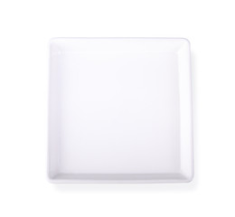 Wall Mural - square plate ,top view on white background