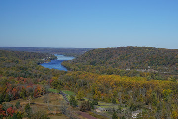 Wall Mural - Washington Crossing, PA: View of the Delaware River and Pennsylvania countryside from Bowman's Hill Tower in Washington Crossing Historic Park.