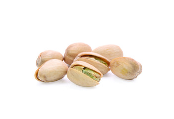 Poster - pistachio nut on white background