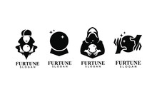 Set Of Fortune Teller Logo Icon Design Vector Illustration