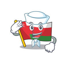 Canvas Print - Illustration of Cute flag oman cartoon Sailor character