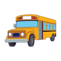 Sticker - school bus icon, colorful design