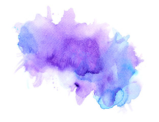 abstract watercolor background.splash brush color purple on paper.