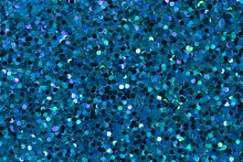 Abstract Background Of Bright Deep Blue Glitter Texture With Bokeh