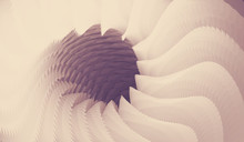 Concentric Abstract Pattern Created From Repetitive Elements. 3d Vector Illustration.
