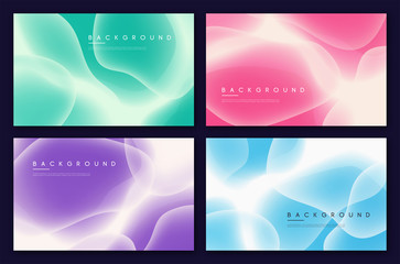Wall Mural - Set of abstract minimalist vector backgrounds with liquid bubble shapes