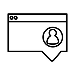 Sticker - social network profile on white background