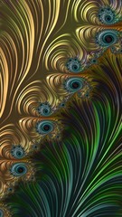  Artfully 3D rendering fractal, fanciful abstract illustration and colorful designed pattern