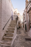 Fototapeta Na drzwi - View of a typical alley with cobblestones and stairs in Ceglie Messapica (Italy)